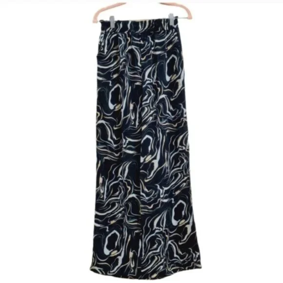 NASTY GAL Abstract Print 2 Piece Set Suit  Button Shirt Wide Leg Pant Sz M - Picture 5 of 11